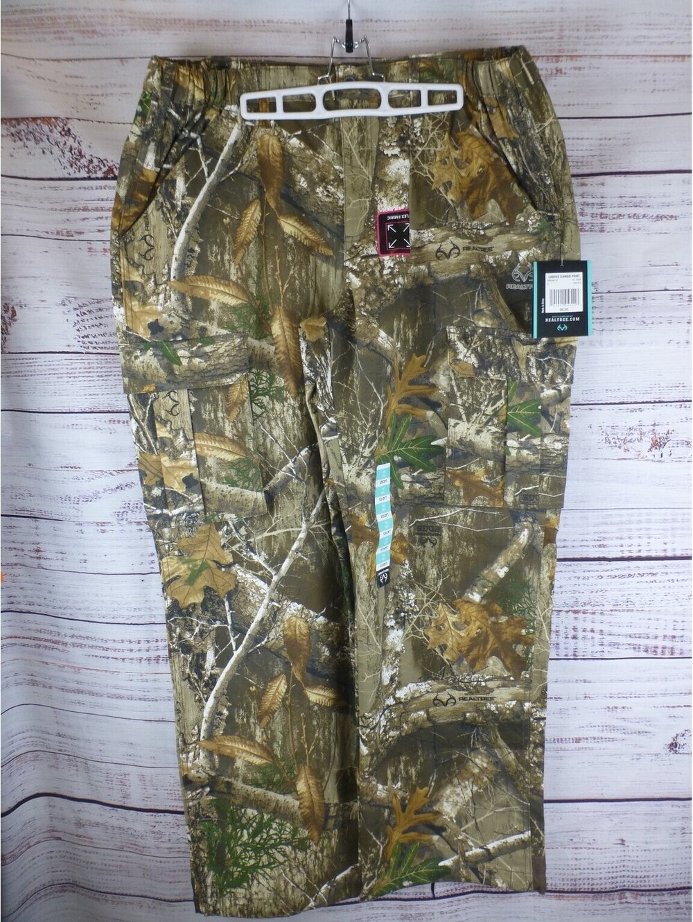 NWT Realtree Ladies Cargo Pants XXL (20) RT Edge Camouflage Pull-On Stretch -K5A